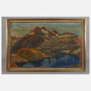 Hiller, Expressionistische Berglandschaft mit See