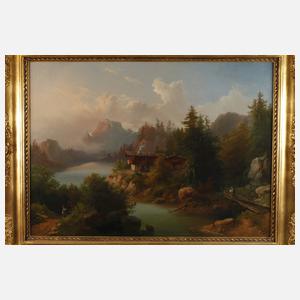 Romantische alpenländische Seenlandschaft