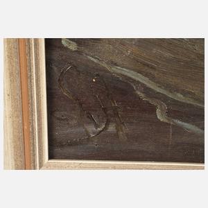 Wikingerschiff in tobender Gischt