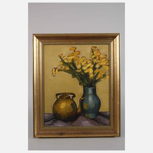 Expressionistisches Stillleben mit Blumen und Kanne