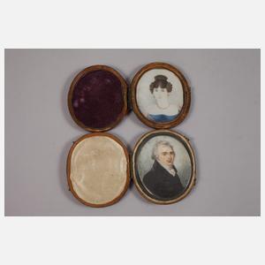 Paar Miniaturbildnisse Biedermeier