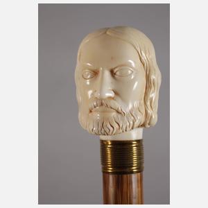 Spazierstock mit Vanitasmotiv