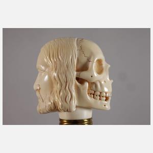 Spazierstock mit Vanitasmotiv