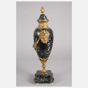 Paar Deckelvasen Marmor