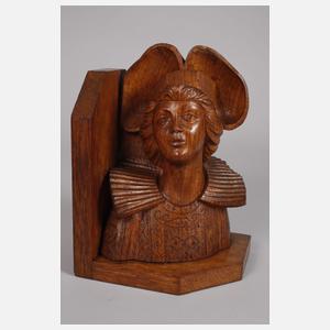 Paar figürliche Buchstützen