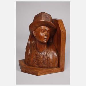 Paar figürliche Buchstützen