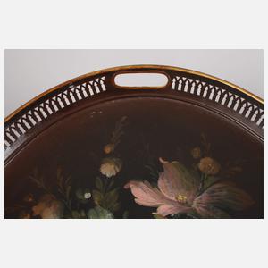 Tablett mit Lackmalerei