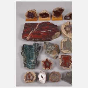 Konvolut Anschliffe von sächsischen Mineralien