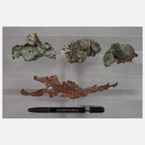 Konvolut gediegenes Kupfer