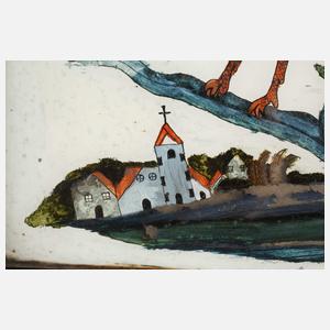 Fasan – Bäuerliche Hinterglasmalerei