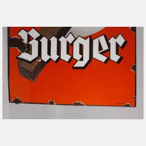 Emailleschild Burger
