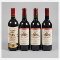Vier Flaschen Rotwein111