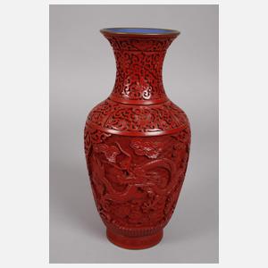 Paar Vasen Lackschnitzerei