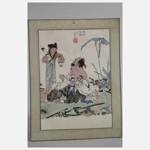 Zwei Farbholzschnitte