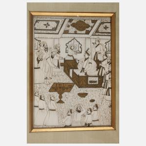 Drei indo-persische Miniaturmalereien