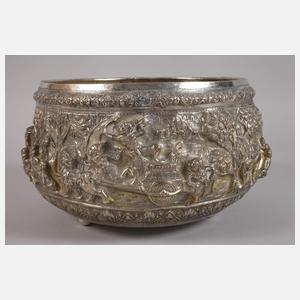 Große Deckeldose Silber