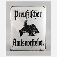 Emailleschild preußischer Amtsvorsteher111