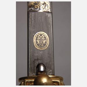 Marine-Kadettendolch mit Damastklinge