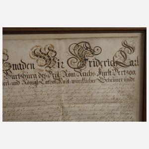 Brief des Fürstbischofs von Bamberg und Würzburg 1739