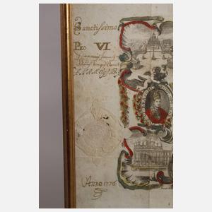 Ablassbrief Papst Pius VI. von 1776