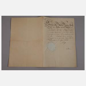 Urkunde Ludwig von Hessen Darmstadt