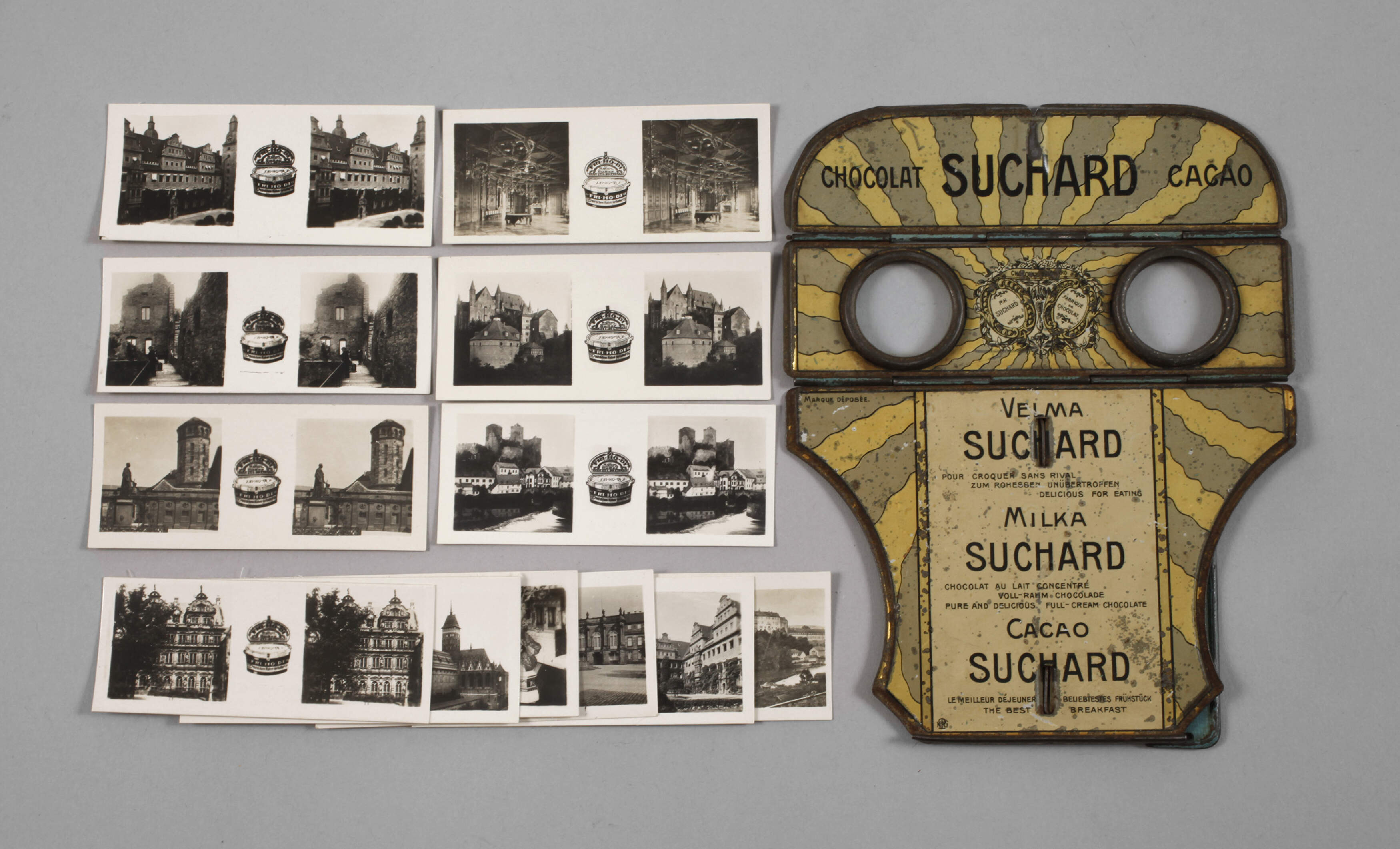 Homann Stereofotos und Betrachter Suchard