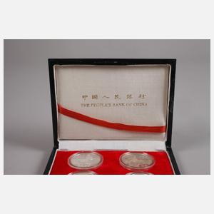 Vier Silbermünzen China