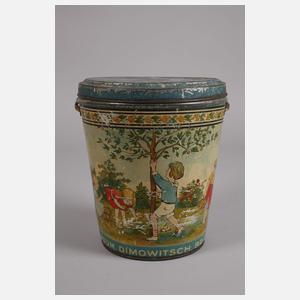 Großer Blecheimer mit Kindermotiv