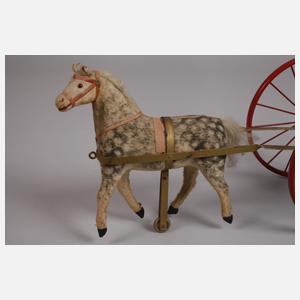 Apfelschimmel mit Schelle als Nachziehspielzeug