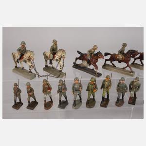 Konvolut Massereiter, Geschütz u. Marschsoldaten