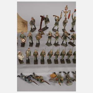 Lineol Konvolut Massesoldaten mit Lazarettzelt