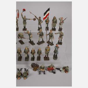 Lineol Konvolut Massesoldaten mit Lazarettzelt