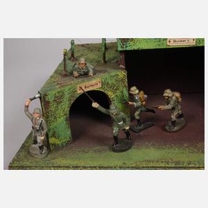 Gefechtsstellung mit Knalleffekt und Soldaten