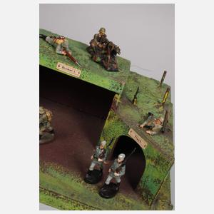 Gefechtsstellung mit Knalleffekt und Soldaten