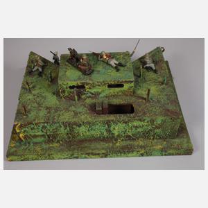 Gefechtsstellung mit Knalleffekt und Soldaten