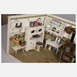 Große Puppenküche mit umfangreichem Zubehör