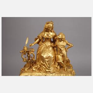 Große Bronzependule Delamar á Paris