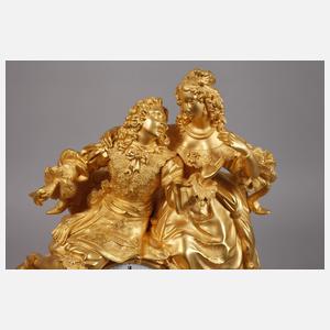 Feine Figurenpendule Bronze