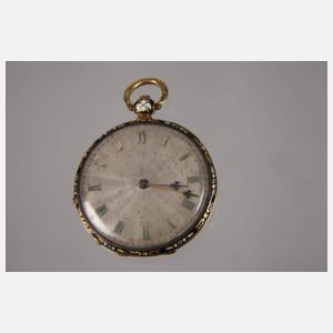 Schlüsseluhr Gold-Emaille