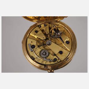 Schlüsseluhr Gold-Emaille