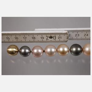 Hochwertiges Perlencollier Multicolor