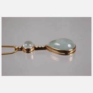 Hochwertiger Anhänger mit Aquamarinen und Brillanten