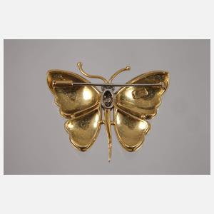 Schmetterlingsbrosche mit Emaillebelag