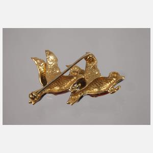 Entenpaar als Brosche