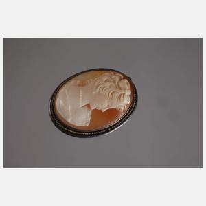 Sammlung Broschen mit Muschelcaméen