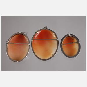 Sammlung Broschen mit Muschelcaméen