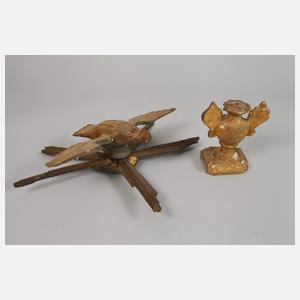 Posten geschnitzte Zierelemente