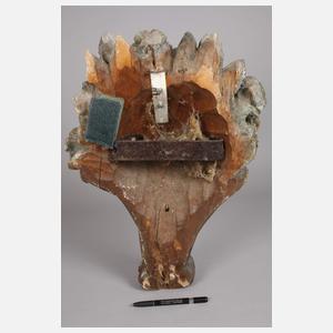 Paar geschnitzte Wandappliken