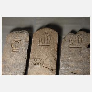 Drei sächsische Grenzsteine