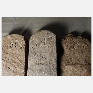 Drei sächsische Grenzsteine